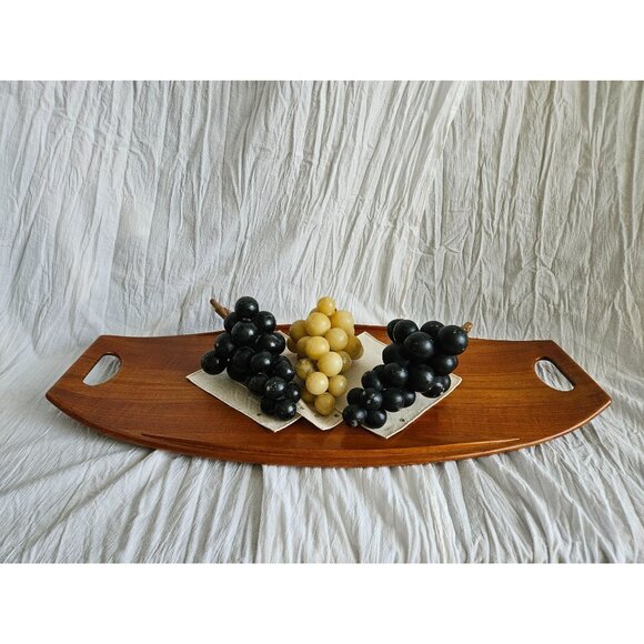 Vintage Staved Teak Surfboard Wood Danmark Tray Jens Quistgaard Made in Denmark, - Picture 1 of 10